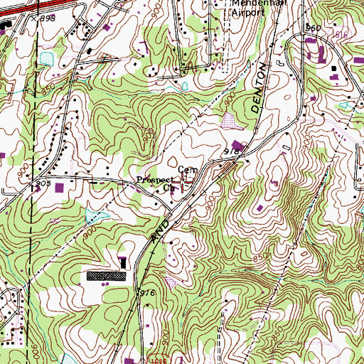 Topographic Map of Prospect Church, NC