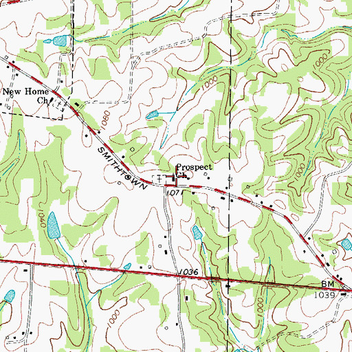 Topographic Map of Prospect United Methodist Church, NC