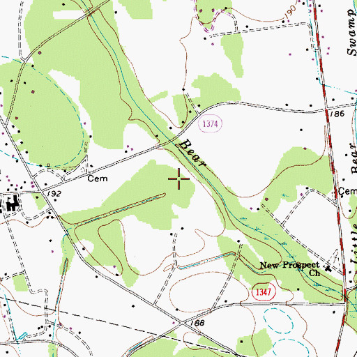 Topographic Map of Prospect Church, NC