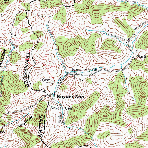 Topographic Map of Prosperity Church, NC