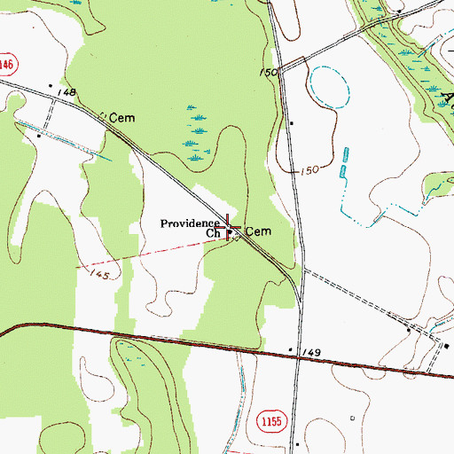 Topographic Map of Providence Church, NC