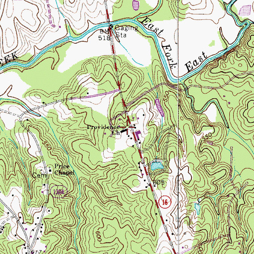 Topographic Map of Providence Church, NC
