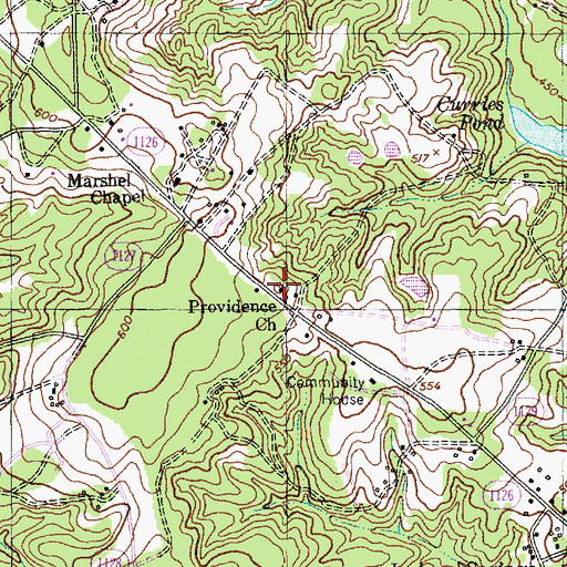 Topographic Map of Providence Church, NC