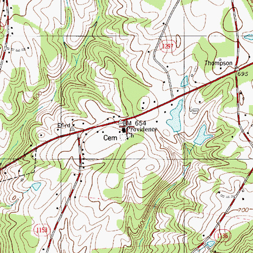 Topographic Map of Providence Church, NC