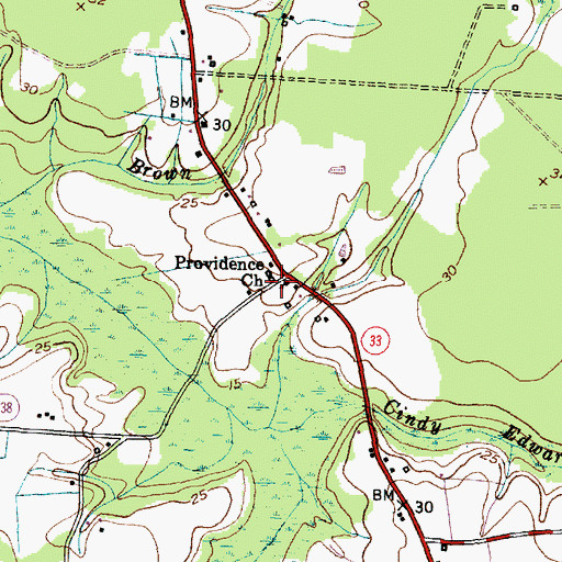 Topographic Map of Providence Church, NC