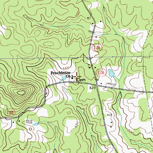 Topographic Map of Providence Church, NC