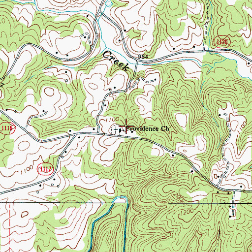 Topographic Map of Providence Church, NC