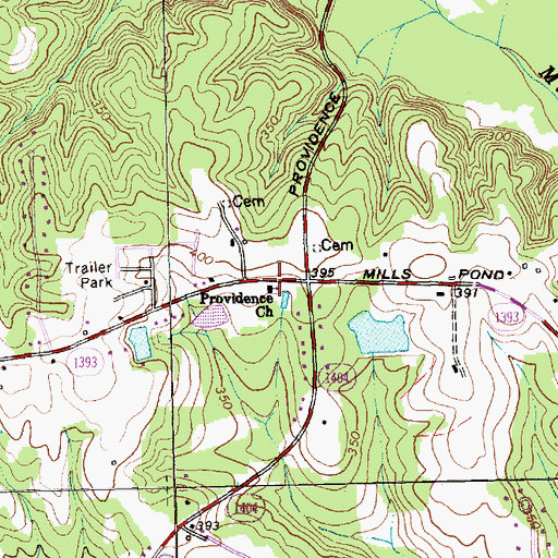 Topographic Map of Providence Church, NC