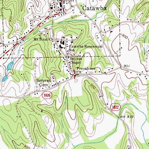 Topographic Map of Providence Church, NC