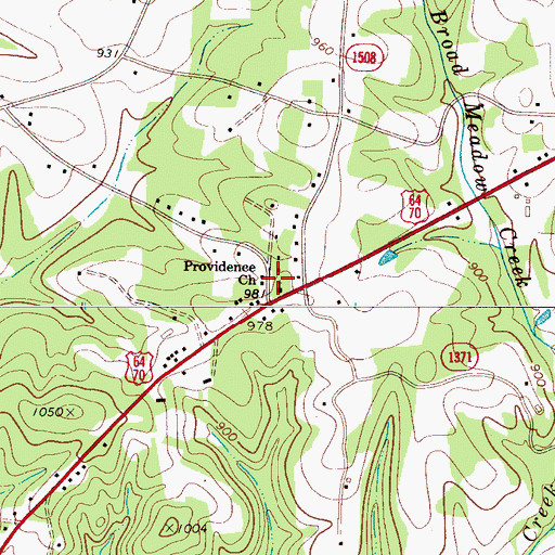 Topographic Map of Providence Church, NC