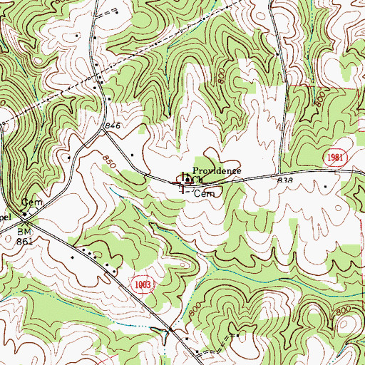 Topographic Map of Providence Church, NC