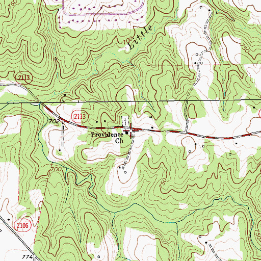 Topographic Map of Providence Church, NC