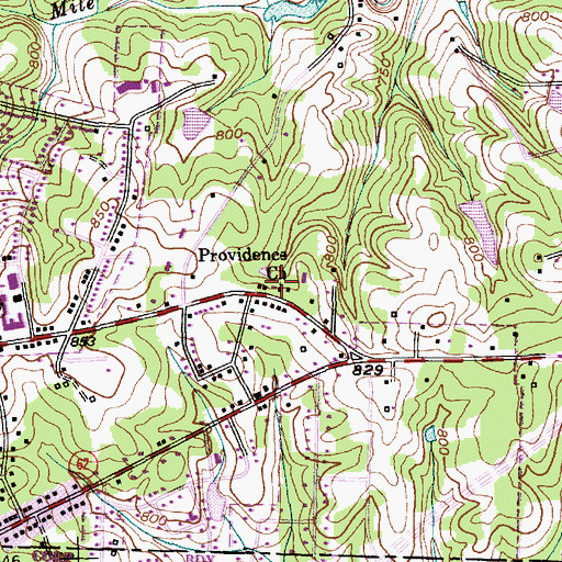 Topographic Map of Providence Church, NC