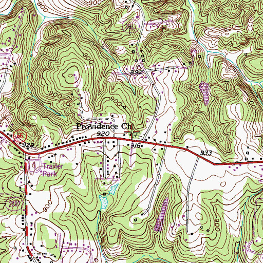 Topographic Map of Providence Church, NC