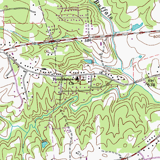 Topographic Map of Providence Baptist Church, NC
