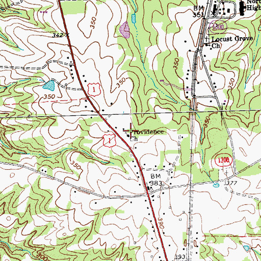 Topographic Map of Providence Church, NC