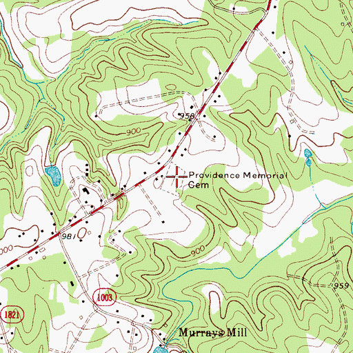 Topographic Map of Providence Memorial Cemetery, NC