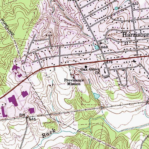 Topographic Map of Providence Mission, NC