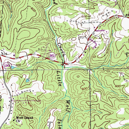 Topographic Map of Pumphouse Branch, NC