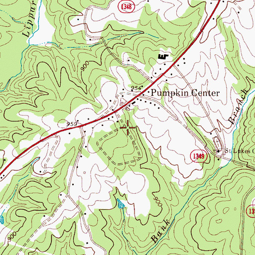Topographic Map of Pumpkin Center, NC