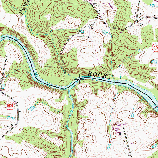 Topographic Map of Pumpkin Creek, NC