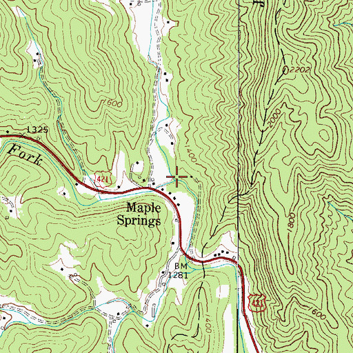 Topographic Map of Pumpkin Run, NC