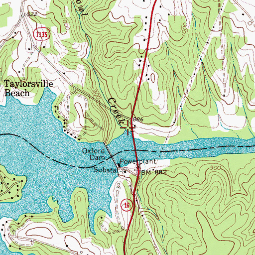 Topographic Map of Punchbowl Creek, NC