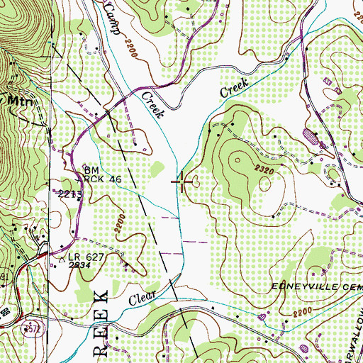 Topographic Map of Puncheon Camp Creek, NC