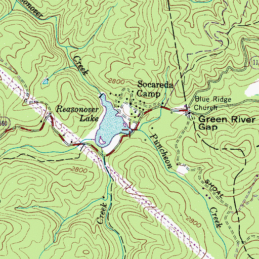 Topographic Map of Puncheon Creek, NC
