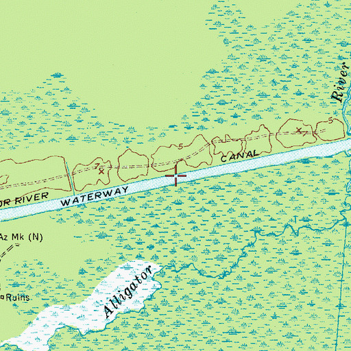 Topographic Map of Pungo River Alligator River Canal, NC