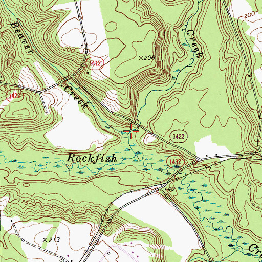 Topographic Map of Puppy Creek, NC