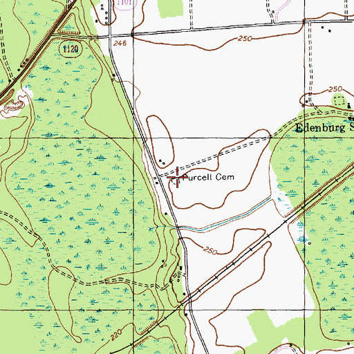 Topographic Map of Purcell Cemetery, NC