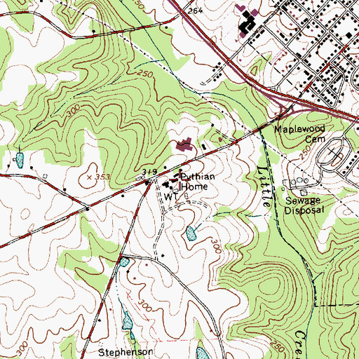 Topographic Map of Pythian Home, NC