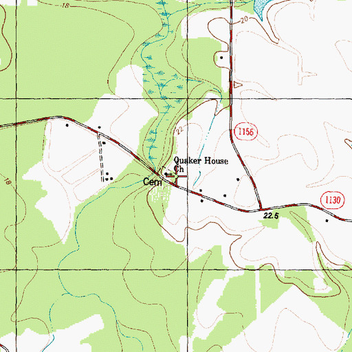 Topographic Map of Quaker House Church, NC