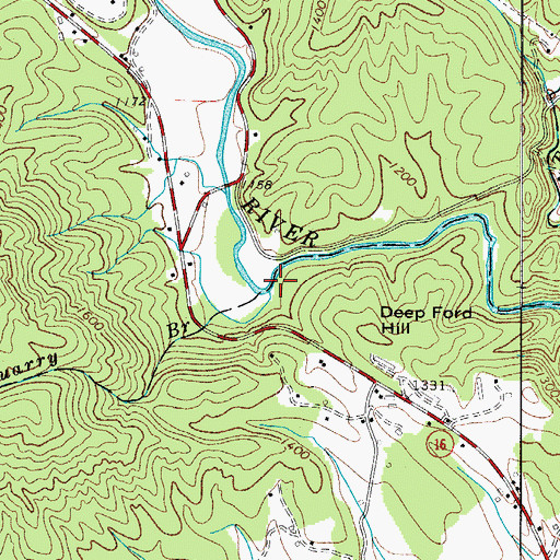 Topographic Map of Quarry Branch, NC