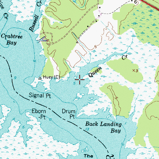 Topographic Map of Queen Creek, NC