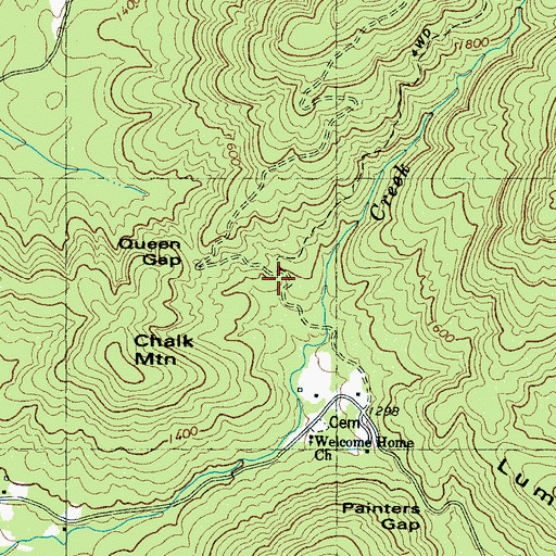 Topographic Map of Queen Gap, NC