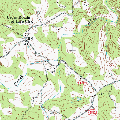 Topographic Map of Queens Creek, NC