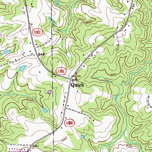Topographic Map of Quick, NC