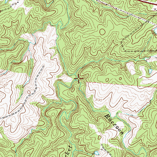 Topographic Map of Raccoon Creek, NC