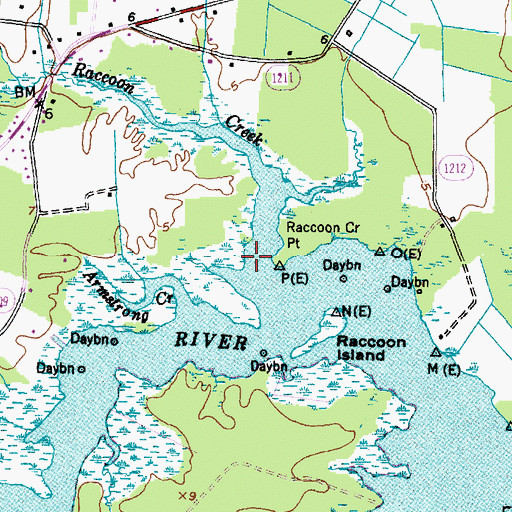 Topographic Map of Raccoon Creek, NC