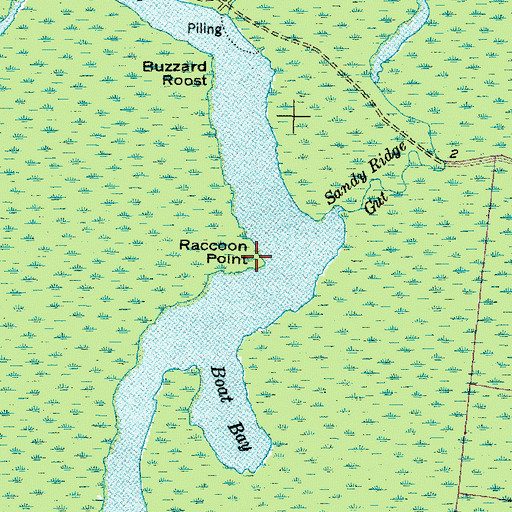 Topographic Map of Raccoon Point, NC