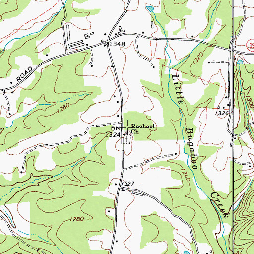 Topographic Map of Rachael Church, NC