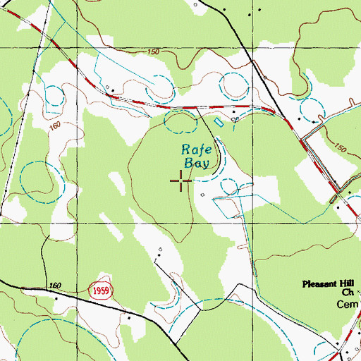 Topographic Map of Rafe Bay, NC