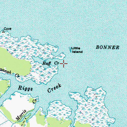 Topographic Map of Raff Creek, NC