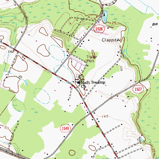 Topographic Map of Raft Swamp Church, NC