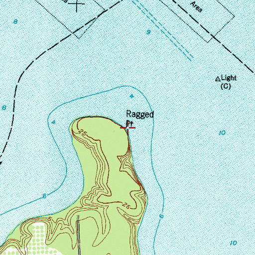 Topographic Map of Ragged Point, NC
