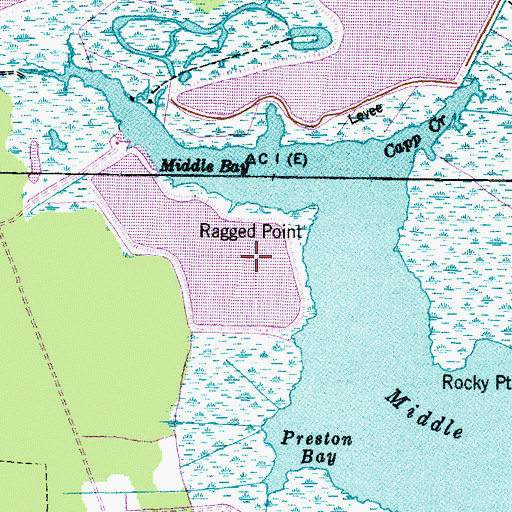 Topographic Map of Ragged Point, NC