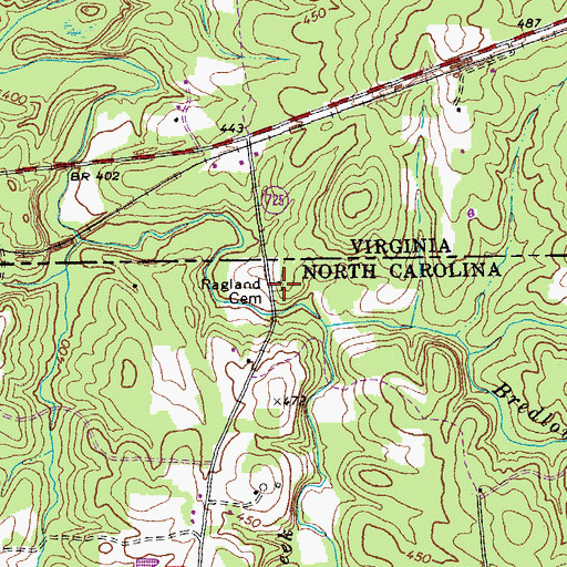 Topographic Map of Ragland Cemetery, NC