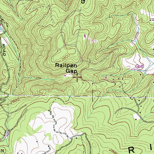 Topographic Map of Railpen Gap, NC